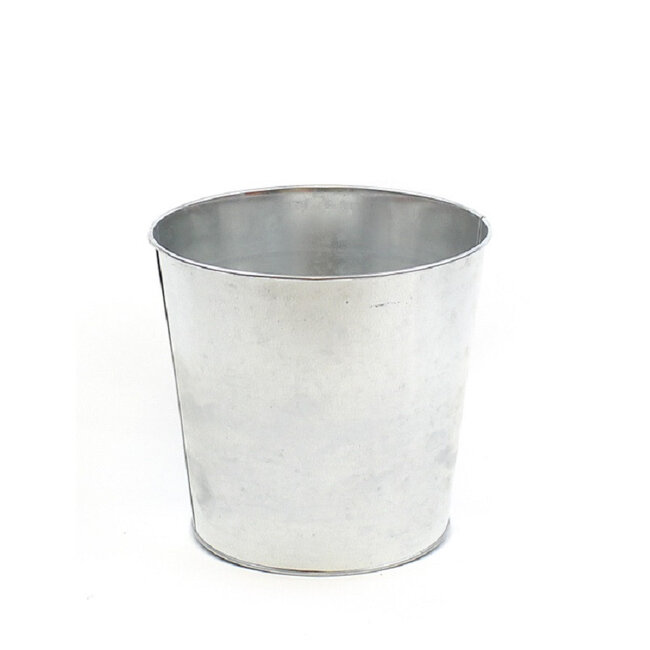 Zinc Flower Pot Plant Pot | Colour: Silver | Diameter 18 centimetres | Height 17 centimetres | Per 10 flower pots