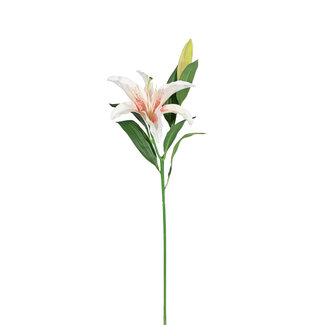 4A Lilie Kunstblume | Farbe: Hellrosa | Lilium Kunstblumen | Länge ± 72 Zentimeter | Pro 12 Kunstblumen
