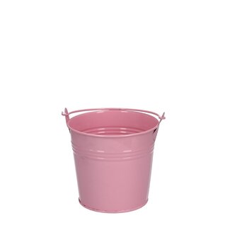 4A Zinc Bucket Flowerpot Plant Pot | Colour: Pink | Diameter 10 centimetres | Height 9 centimetres | Per 10 buckets