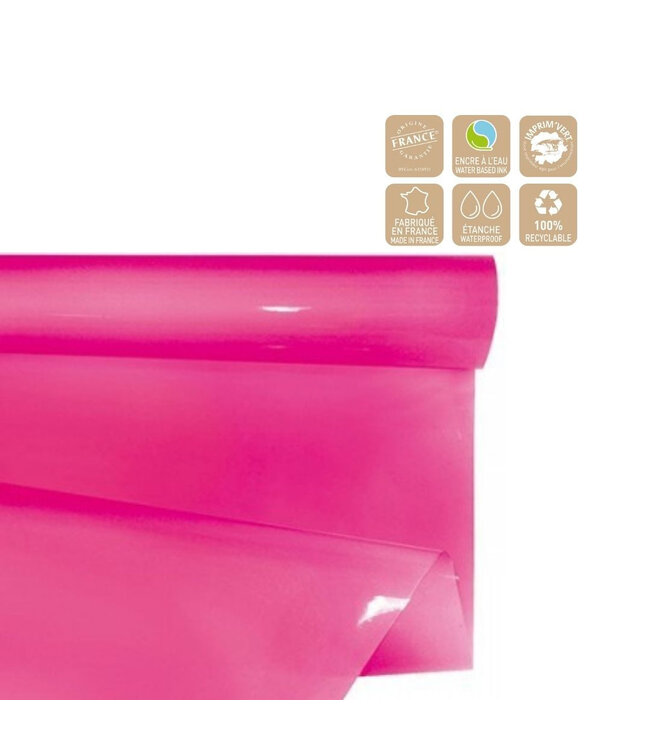 Film en rouleau “Clayrbril” | Couleur : Fuchsia | Largeur 70 centimètres | Longueur 50 mètres | Par rouleau