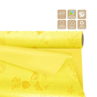 4A Tweezijdig Mat Folie op rol “Romance” | Kleur: Donkergeel | Breedte 80 centimeter | Lengte 40 meter | Per rol