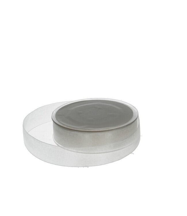 Naturelle weißes Organza-Band | Breite 25 Millimeter | Länge 50 Meter | Pro Stück bestellbar