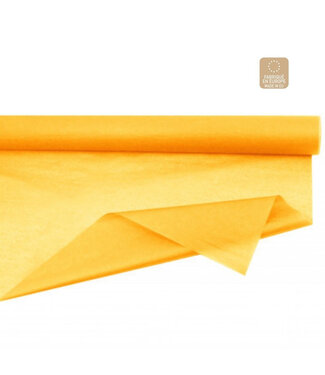 4A Seidenpapier auf Rolle | Farbe: Dunkelgelb | Breite 75 Zentimeter | Länge 50 Meter | 28 Gramm/m2 | Pro Rolle