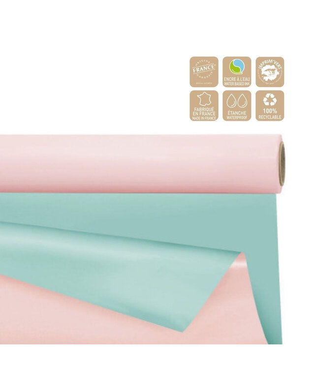 Double-sided Foil on Roll | Colour: Light Blue and Pink | Width 80 centimetres | Length 40 metres | Per roll