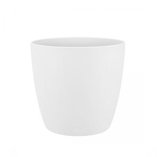 4A Pot de fleurs en plastique Bruxelles | Couleur : Blanc | Diamètre 25 centimètres | Hauteur 23 centimètres | Par 4 pots de fleurs