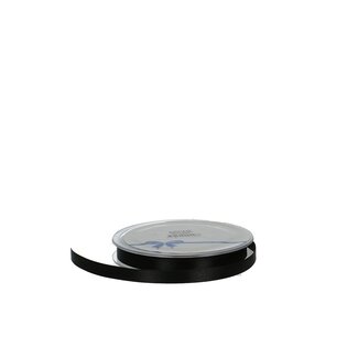4A Zwart Satijnen Lint | Breedte 10 millimeter | Lengte 25 meter | Per stuk