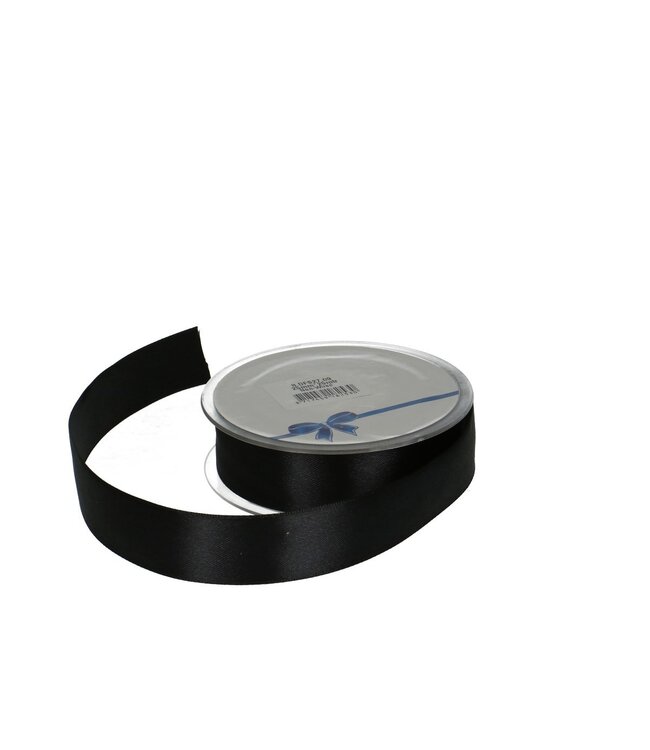 Ruban Satin Noir | Largeur 25 millimètres | Longueur 25 mètres | À l'unité