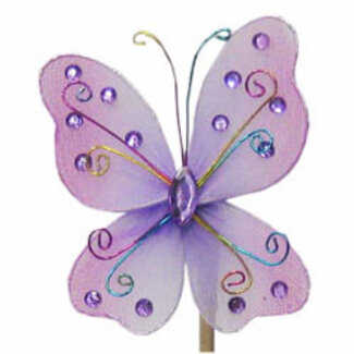 4A Butterfly Stake Orient | Colour: Lilac | Butterfly diameter 7 centimetres | Stake length ± 50 centimetres | Per 25 stakes