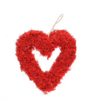 4A Rendiermos Hart | Kleur: Rood | Diameter 30 centimeter | Breedte 5 centimeter | Per hart