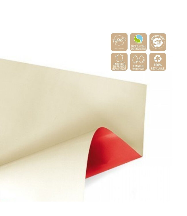 Zweiseitige Matte Folienblätter | Farbe: Cremefarben | Breite 70 Zentimeter | Länge 70 Zentimeter | Pro 100 Blätter