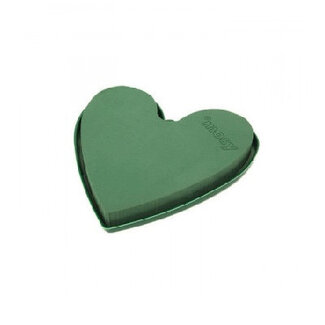 4A Floral Foam Base Heart | Colour: Green | Diameter 20 centimetres | Per 4 hearts
