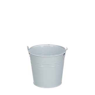 4A Seau en Zinc Cache-pot Pot de Plante | Couleur : Blanc Naturel | Diamètre 10 centimètres | Hauteur 9 centimètres | Par 10 seaux