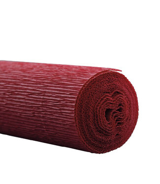 4A Papier op rol Crepepapier | Kleur: Bordeauxrood | Breedte 50 centimeter | Lengte 2.5 meter | Per 5 rollen