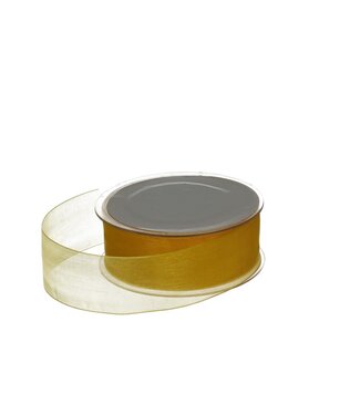4A Gelbes Organza-Band | Breite 25 Millimeter | Länge 50 Meter | Pro Stück