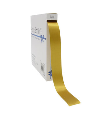 4A Goldfarbenes Satinband | Breite 25 Millimeter | Länge 100 Meter | Pro Stück