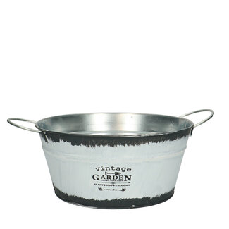 4A Zinc Tray Flowerpot Plant Pot “Vince” | Colour: Black White | Diameter 22 centimetres | Height 10 centimetres | Per 10 trays