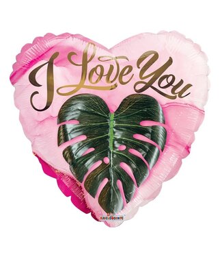 4A Ballon en aluminium “Eco Love You” | Couleur : Rose | Diamètre 45 centimètres | Par 10 ballons