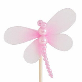 4A Libelle Stake Ornament | Colour: Pink | Dragonfly diameter 8 centimetres | Stake length ± 50 centimetres | Per 25 stakes
