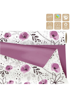 4A Film Mat Double Face en rouleau “Lilou” | Couleur : Violet | Largeur 80 centimètres | Longueur 25 mètres | Par rouleau
