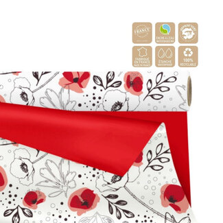 4A Film Mat Double Face en rouleau “Lilou” | Couleur : Rouge | Largeur 80 centimètres | Longueur 25 mètres | Par rouleau