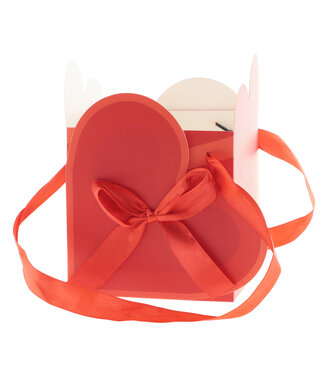 4A Party! Cadeautas “Party Love” | Kleur: Rood | Hoogte 16.5 centimeter | Lengte 12 centimeter | Breedte 12 centimeter | Per 10 tassen