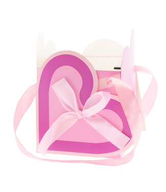 4A Fête ! Sac cadeau “Party Love” | Couleur : Rose | Hauteur 16,5 centimètres | Longueur 12 centimètres | Largeur 12 centimètres | Par 10 sacs