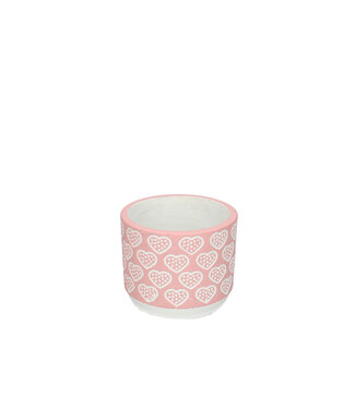 4A Keramik Blumentopf Pflanzengefäß Herz „Adore“ | Farbe: Rosa | Durchmesser 10,5 Zentimeter | Höhe 9,5 Zentimeter | Pro 6 Blumentöpfe