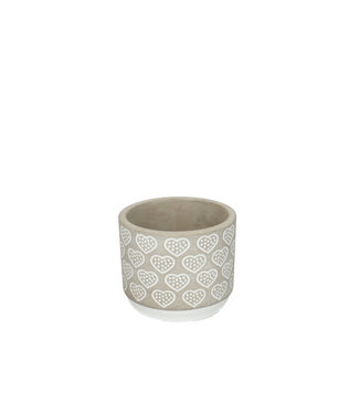 4A Ceramic Flower Pot Plant Pot Heart “Adore” | Colour: Grey | Diameter 10.5 centimetres | Height 9.5 centimetres | Per 6 flower pots
