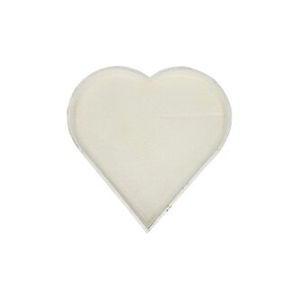 4A Wooden Heart Tray | Colour: Natural White | Diameter 30 centimetres | Height 3 centimetres | Per 4 trays