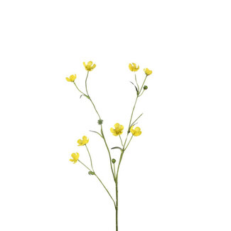 4A Bouton d'or Fleur Artificielle | Couleur : Jaune | Longueur ± 70 centimètres | Par 6 fleurs artificielles