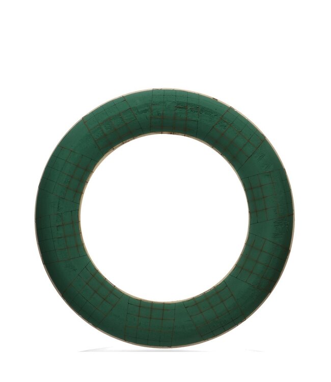 Couronne de Base en Mousse Florale avec Bois | Couleur : Vert | Diamètre 55 centimètres | Par 2 couronnes