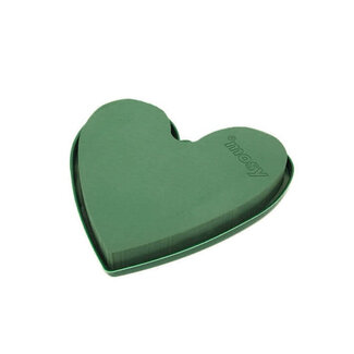 4A Floral Foam Base Heart | Colour: Green | Diameter 30 centimetres | Per 2 hearts