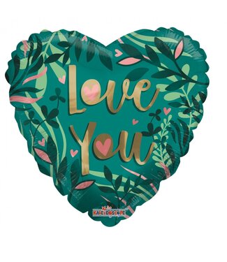 4A Foil Balloon “Eco Love You” | Colour: Dark Green | Diameter 45 centimetres | Per 10 balloons