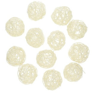 4A Rotan Rattan Bal | Kleur: Crèmekleurig Wit | Diameter 6 centimeter | Per 12 ballen
