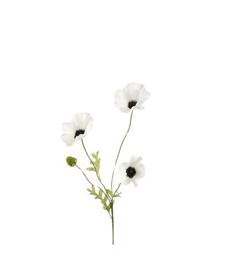 4A Poppy Artificial Flower | Colour: Natural White | Length ± 63 centimetres | Per 6 artificial flowers