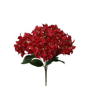 4A Bougainville Tige Fleur Artificielle | Couleur : Rouge | Longueur ± 46 centimètres | Par fleur artificielle