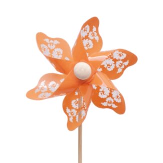 4A Windmühle Bei-Stecker „Jazz“ | Farbe: Orange | Durchmesser 9 Zentimeter | Länge Bei-Stecker ± 50 Zentimeter | Pro 25 Bei-Stecker