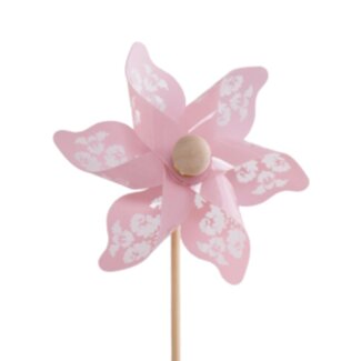 4A Windmolen Bijsteker “Jazz” | Kleur: Roze | Diameter 9 centimeter | Lengte bijsteker ± 50 centimeter | Per 25 bijstekers