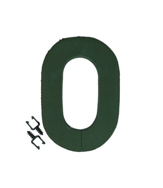 4A Grüner Oasis-Steckschaum Zahl 0 | Höhe 31 Zentimeter | Pro Stück