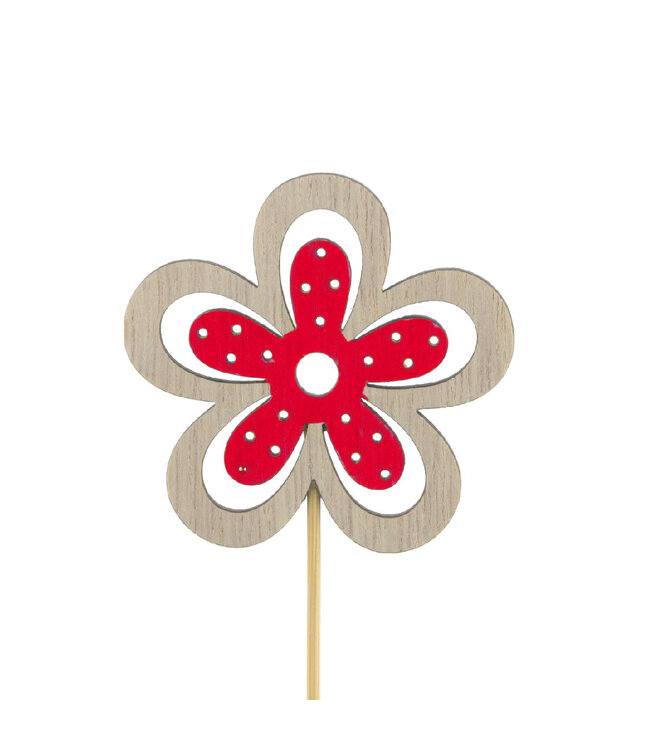 Flower Stake “Yuki” | Colour: Red | Flower diameter 6 centimetres | Stake length ± 10 centimetres | Per 25 stakes