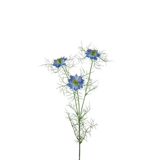 4A Nigella Kunstbloem | Kleur: Blauw | Juffertje-in-het-groen kunstbloemen | Lengte ± 62 centimeter | Per 6 kunstbloemen