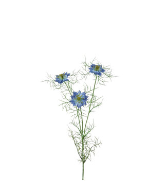 4A Nigella Fleur Artificielle | Couleur : Bleu | Fleurs artificielles Nigelle de Damas | Longueur ± 62 centimètres | Par 6 fleurs artificielles