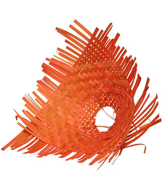 4A Bamboo Woven Bouquet Holder | Colour: Orange | Diameter 34 centimetres | Per 6 bouquet holders