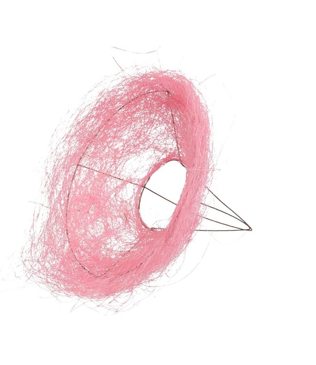 Porte-bouquet Sisal | Couleur : Rose clair | Diamètre 20 centimètres | Par 10 porte-bouquets