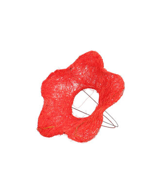 4A Boekethouder Sisal “Bloem” | Kleur: Rood | Diameter 15 centimeter | Per 10 boekethouders