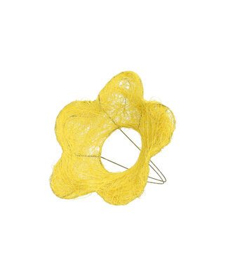 4A Buchhalter Sisal „Blume“ | Farbe: Gelb | Durchmesser 15 Zentimeter | Pro 10 Buchhalter