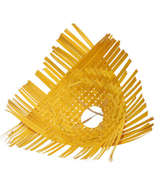 4A Boekethouder Bamboe Vlecht | Kleur: Geel | Diameter 30 centimeter | Per 6 boekethouders