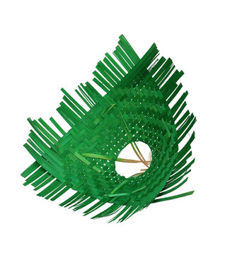 4A Porte-bouquet en bambou tressé | Couleur : Vert | Diamètre 30 centimètres | Par 6 porte-bouquets