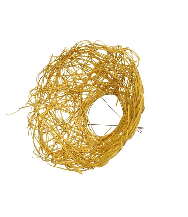 Porte-bouquet “Woody” | Couleur : Jaune | Diamètre 25 centimètres | Par 10 porte-bouquets