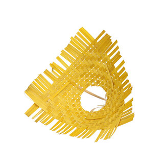 4A Porte-bouquet en bambou tressé | Couleur : Jaune | Diamètre 25 centimètres | Par 6 porte-bouquets